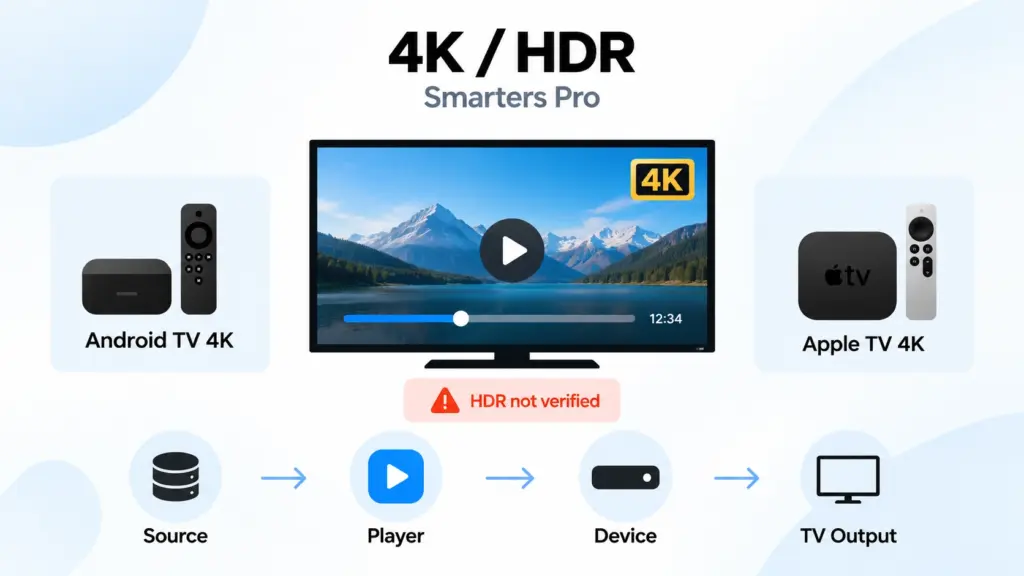 smarters pro 4k avec test 1080p 4K HDR appareils codecs et lecteurs