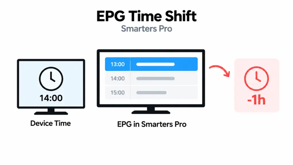 smarters pro epg décalé avec heure programme fuseau horaire et diagnostic EPG